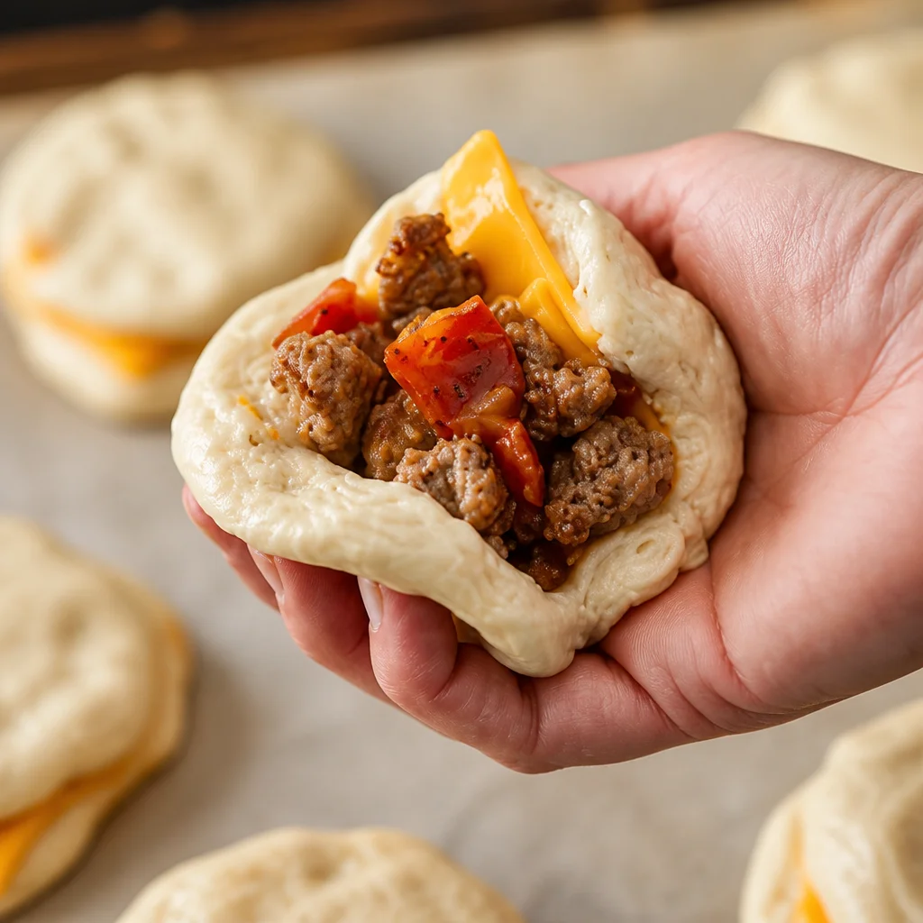Delicious cheeseburger bombs filled with ground beef, cheddar cheese, and bacon.