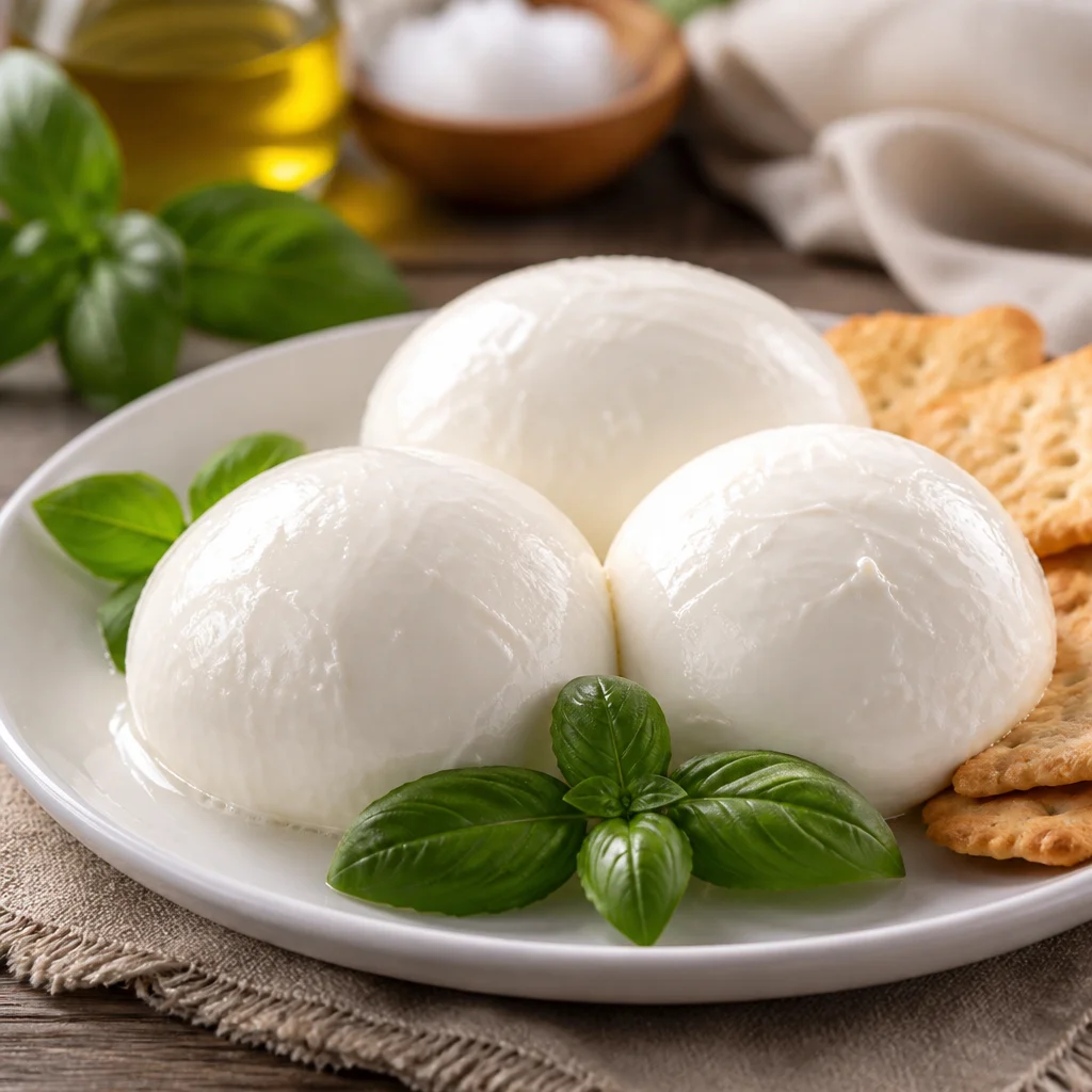 Homemade cheese making process with ingredients and equipment.