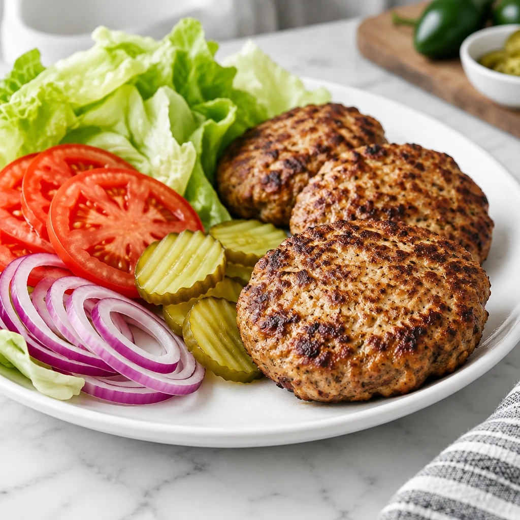 Delicious turkey burger served with fresh toppings and sides