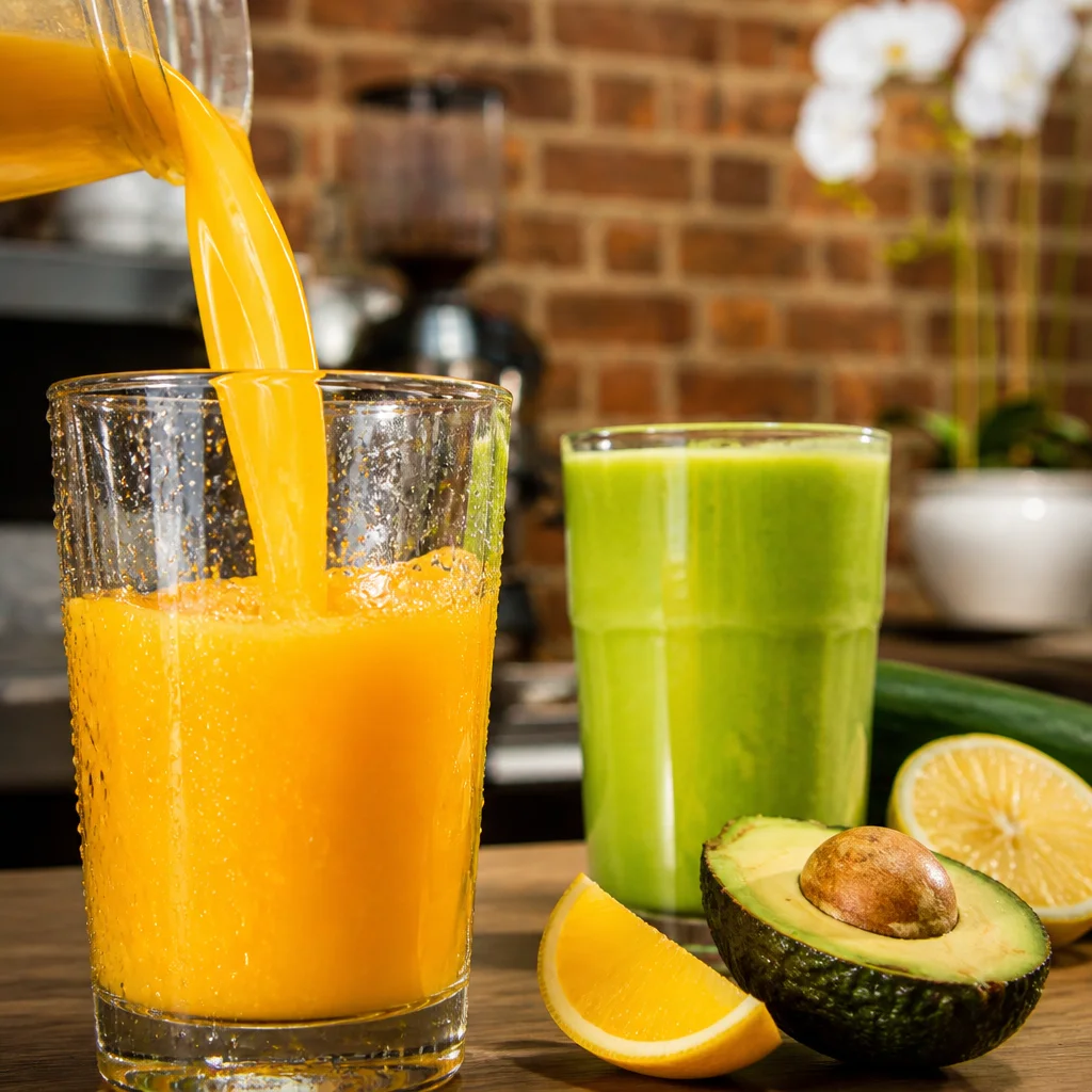 Homemade prebiotic drink preparations with fruits and fermenting ingredients.
