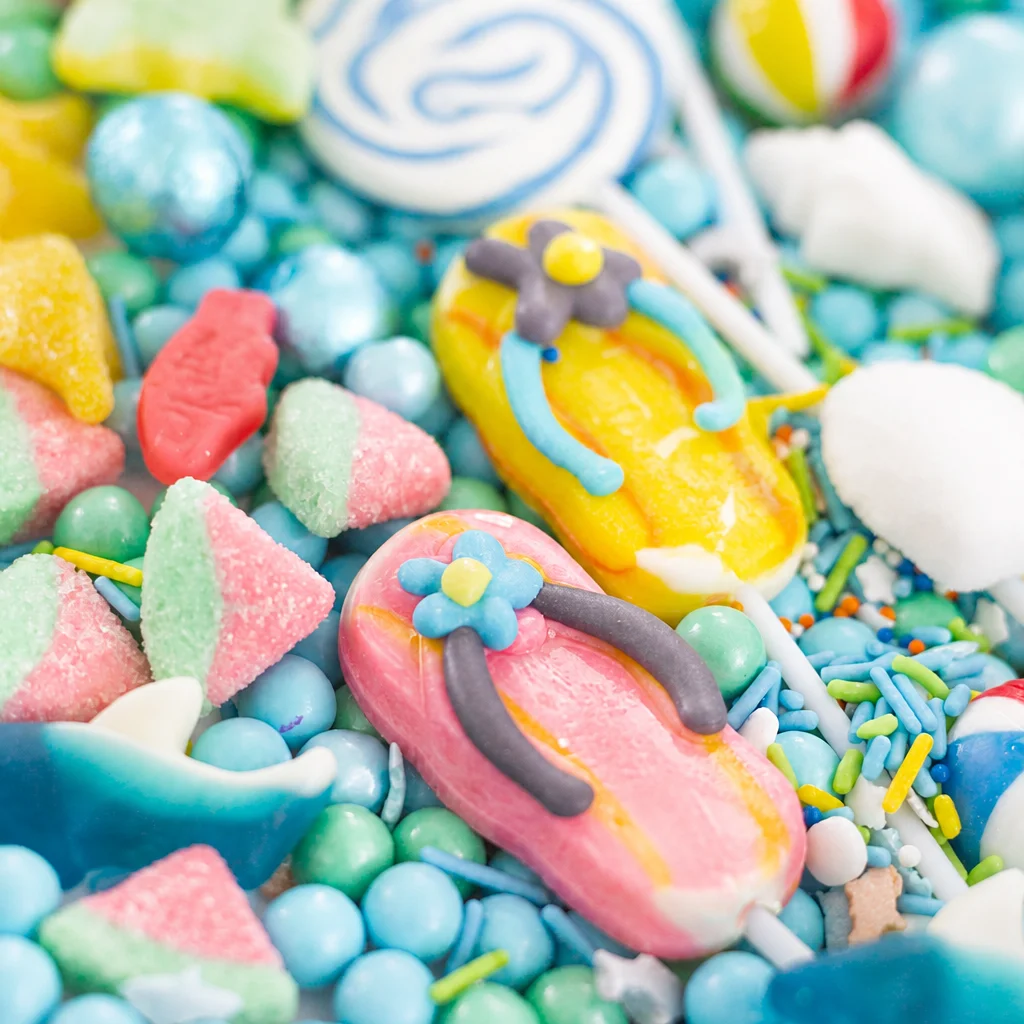 Colorful Swedish Candy Board with assorted sweets for various celebrations.
