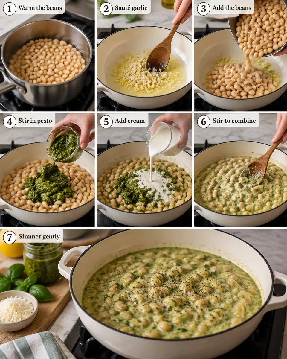 2-Ingredient Creamy Pesto Beans