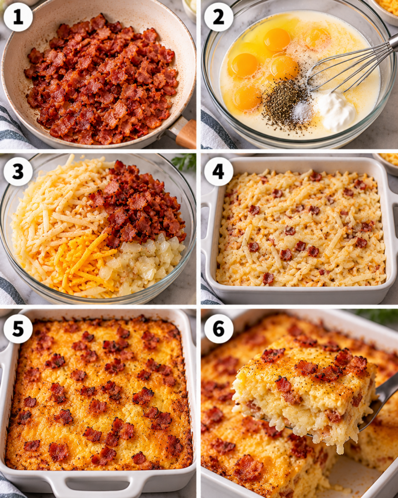 Bacon Egg and Hash Brown Casserole