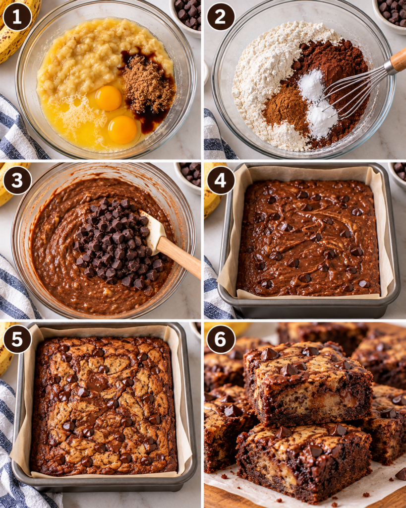 Moist Banana Bread Brownies