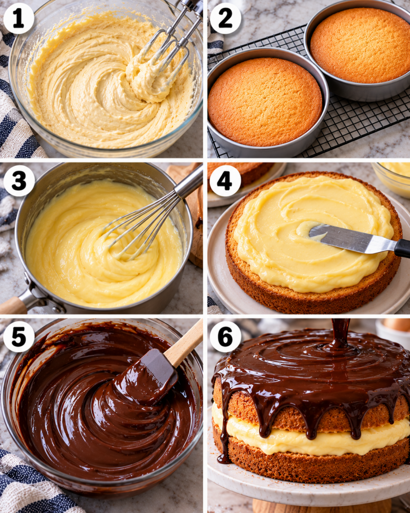 Homemade Boston Cream Pie Recipe