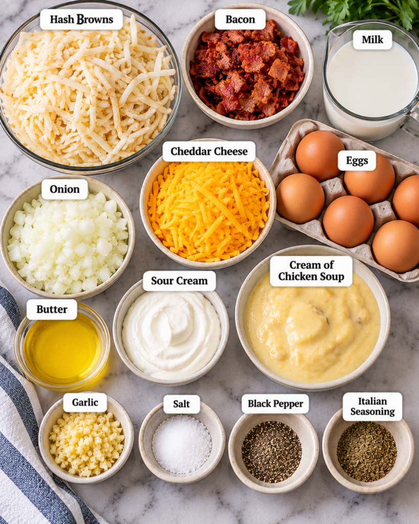 Bacon Egg and Hash Brown Casserole