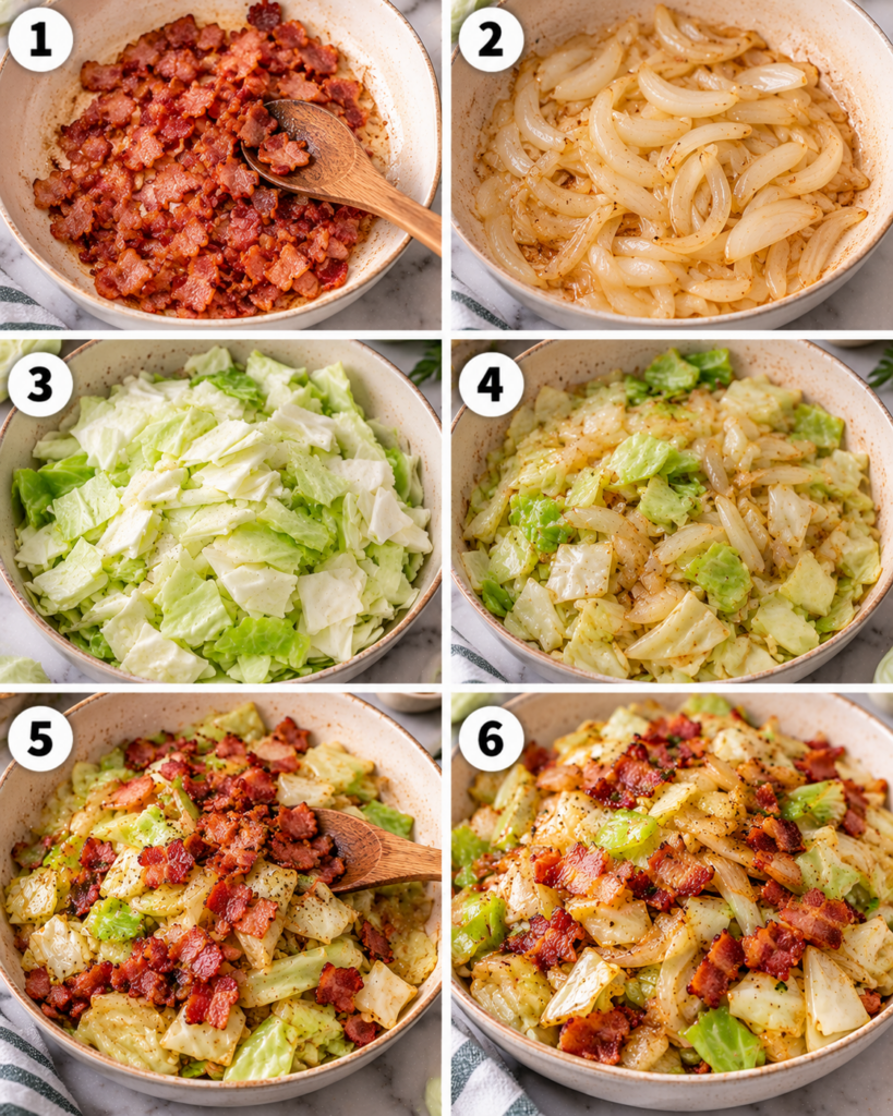 Southern Fried Cabbage with Bacon and Onion