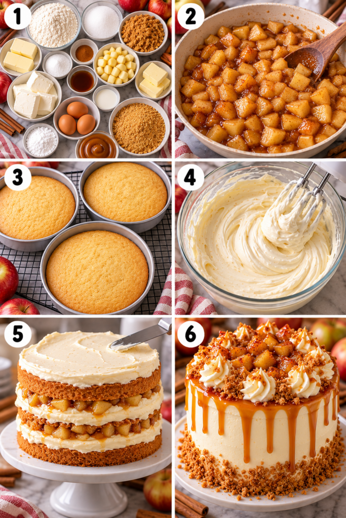 Caramel Apple Cheesecake Cake