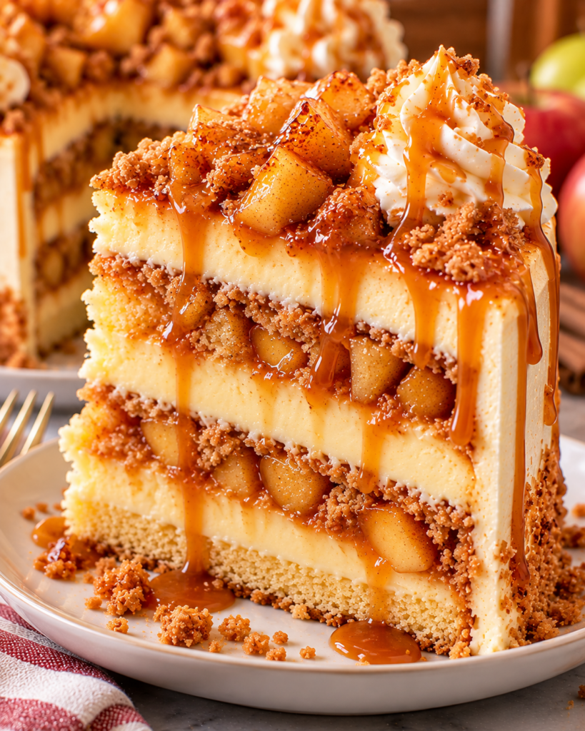 Caramel Apple Cheesecake Cake