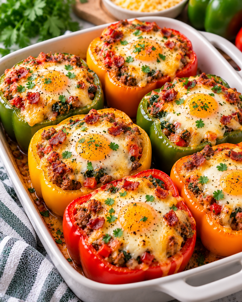 Breakfast Stuffed Peppers with Eggs