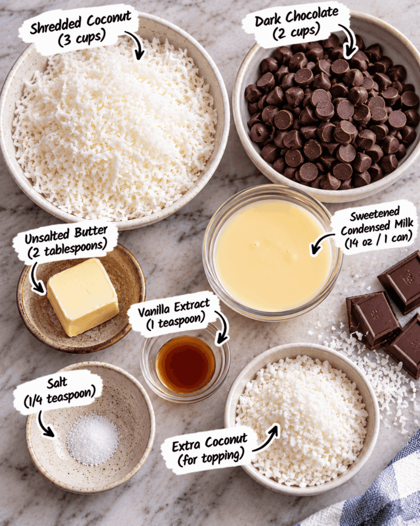 Dark Chocolate Coconut Candy Bites