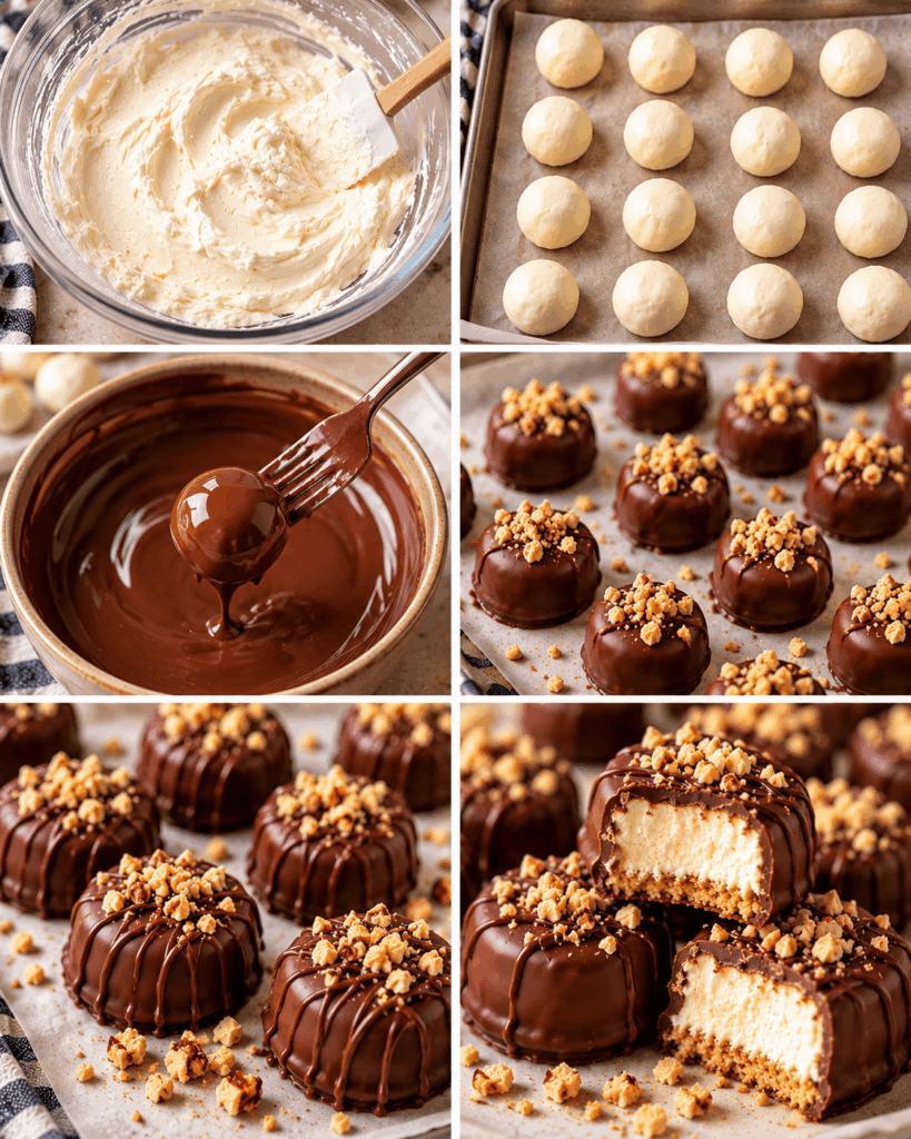 Chocolate-Covered Cheesecake Bites