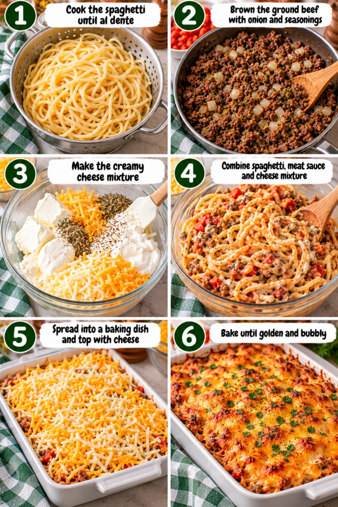 Baked Cream Cheese Spaghetti Casserole