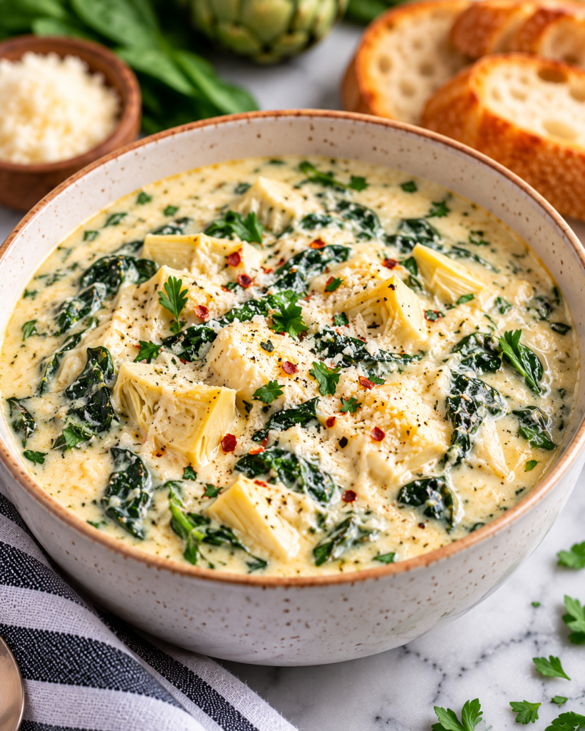 Creamy Spinach Artichoke Soup