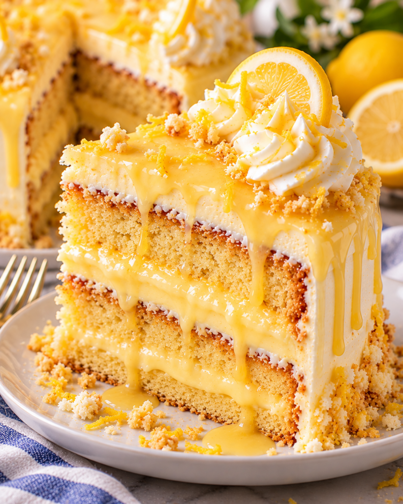 Lemon Condensed Milk Drizzle Cake