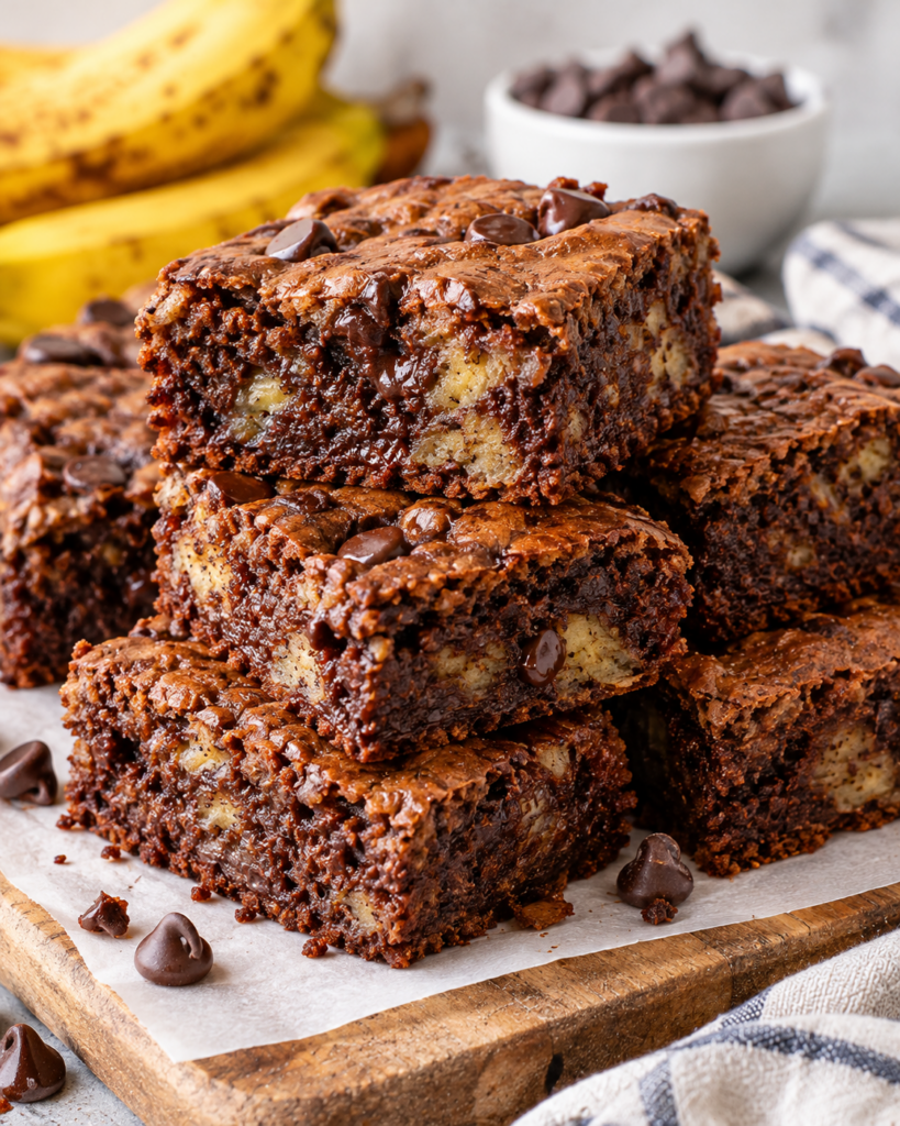 Moist Banana Bread Brownies