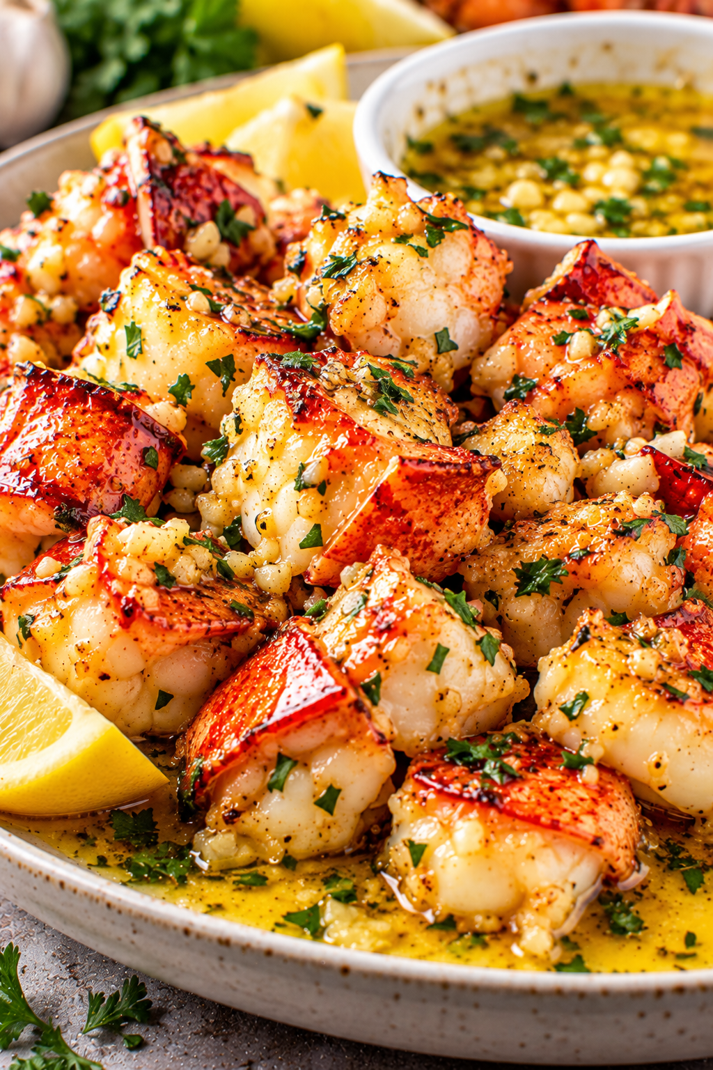 Lobster Bites with Garlic Butter Sauce