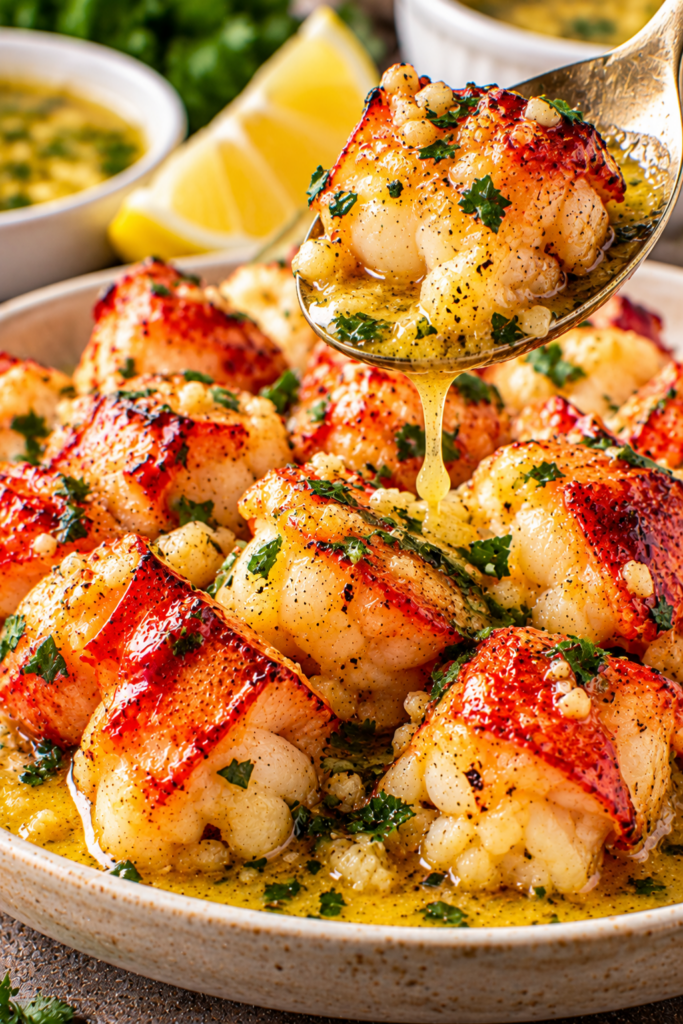 Lobster Bites with Garlic Butter Sauce