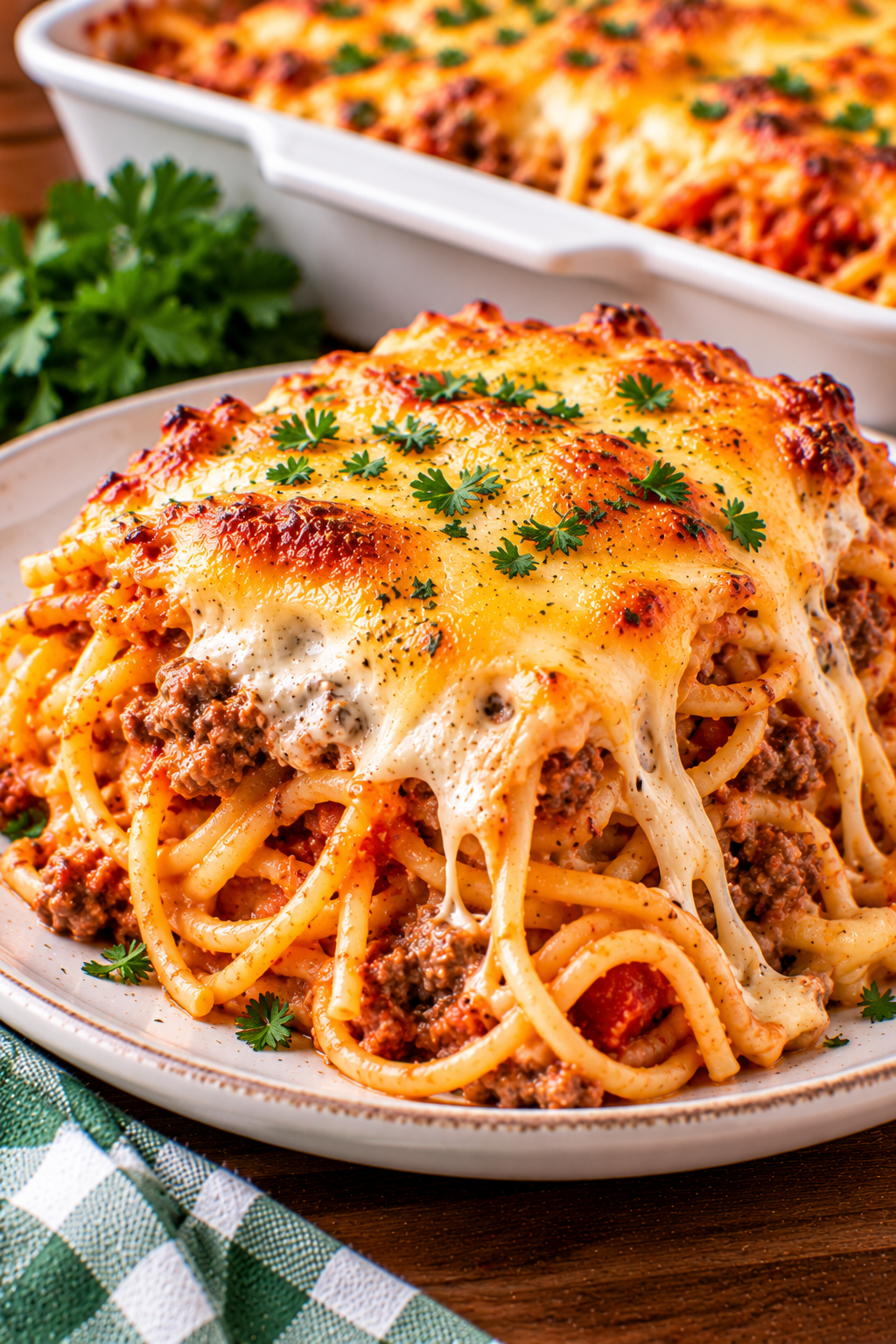 Baked Cream Cheese Spaghetti Casserole