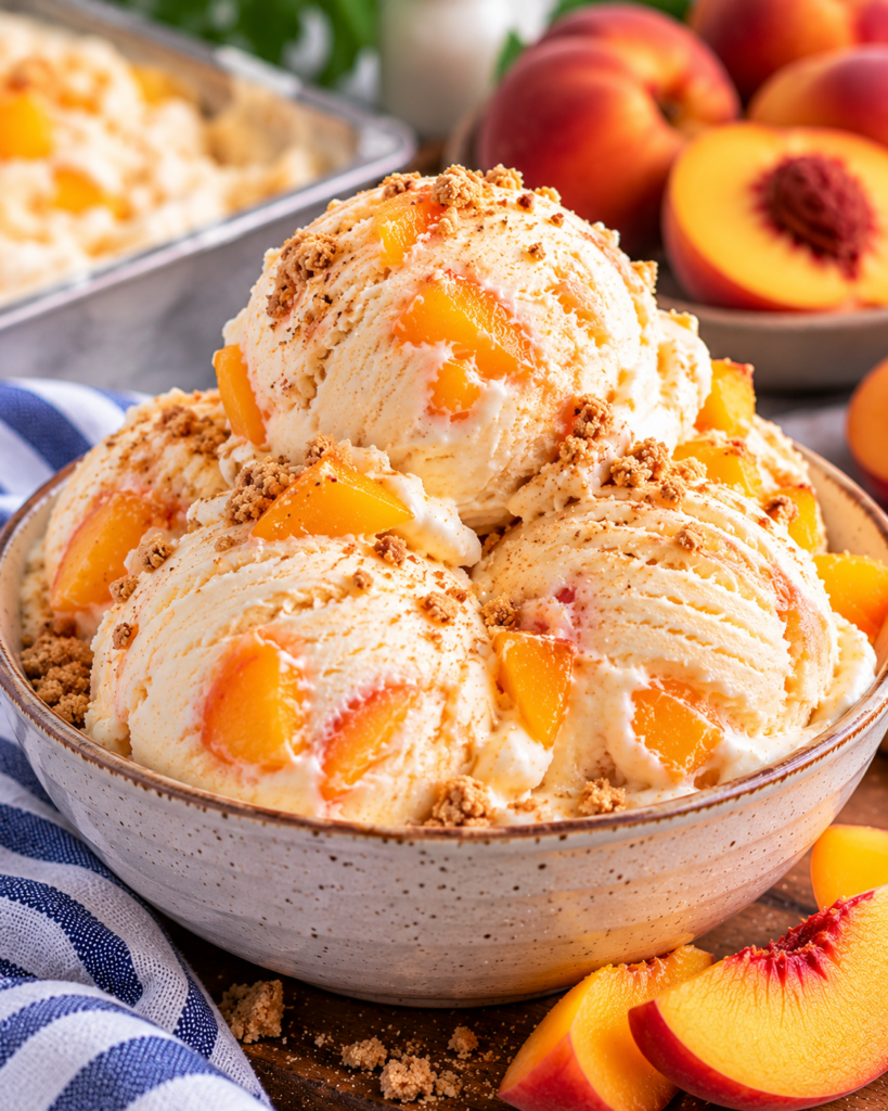 Easy Peach Ice Cream Dessert