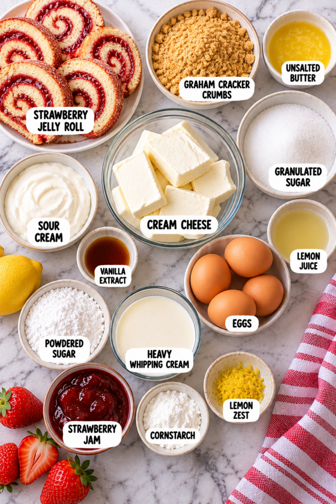 Jelly Roll Topped Cheesecake