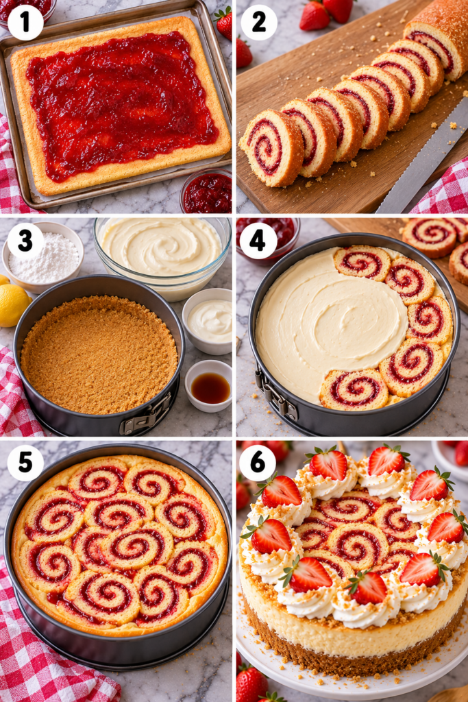 Jelly Roll Topped Cheesecake