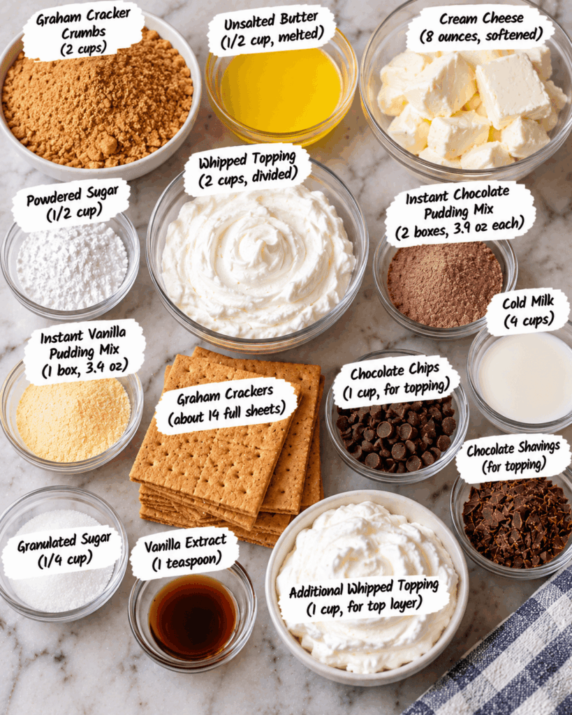 Vintage Six-Layer Pudding Dessert