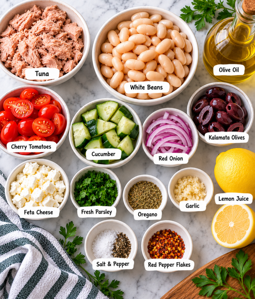 Mediterranean Tuna White Bean Salad