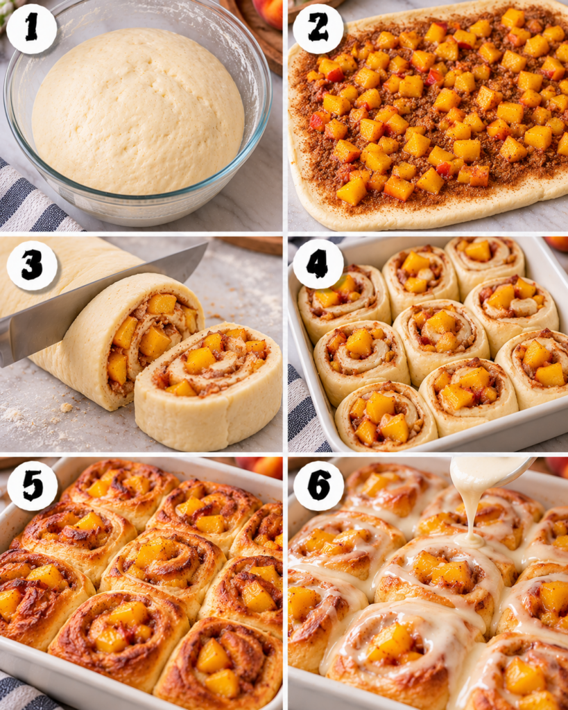 Homemade Peach Cinnamon Rolls
