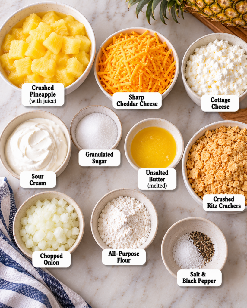 Southern Pineapple Cheese Casserole