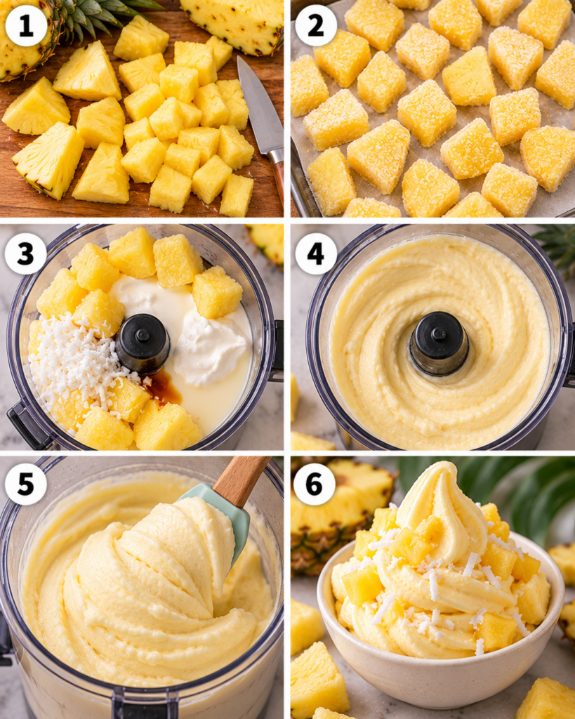 Homemade Pineapple Soft Serve Ice Cream