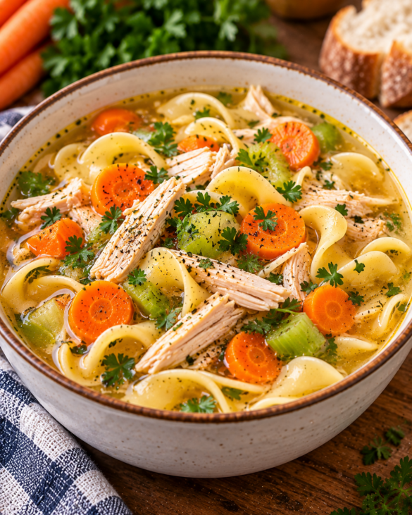 Noodle Making Rustic Homemade Chicken Noodle Soup - Middle East Sector