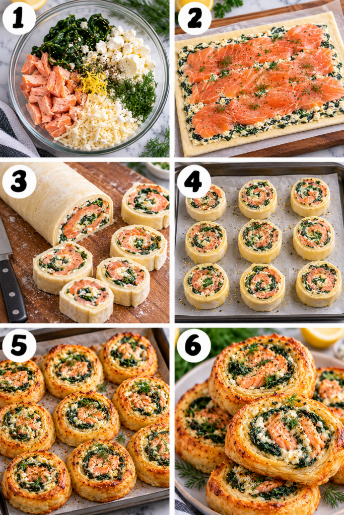 Spinach Feta Salmon Pinwheels