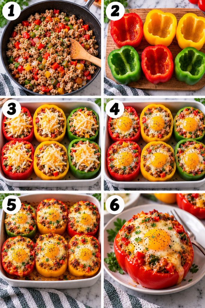 Breakfast Stuffed Peppers with Eggs
