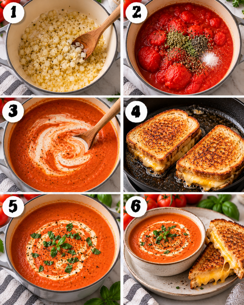 Creamy Tomato Soup and Grilled Cheese