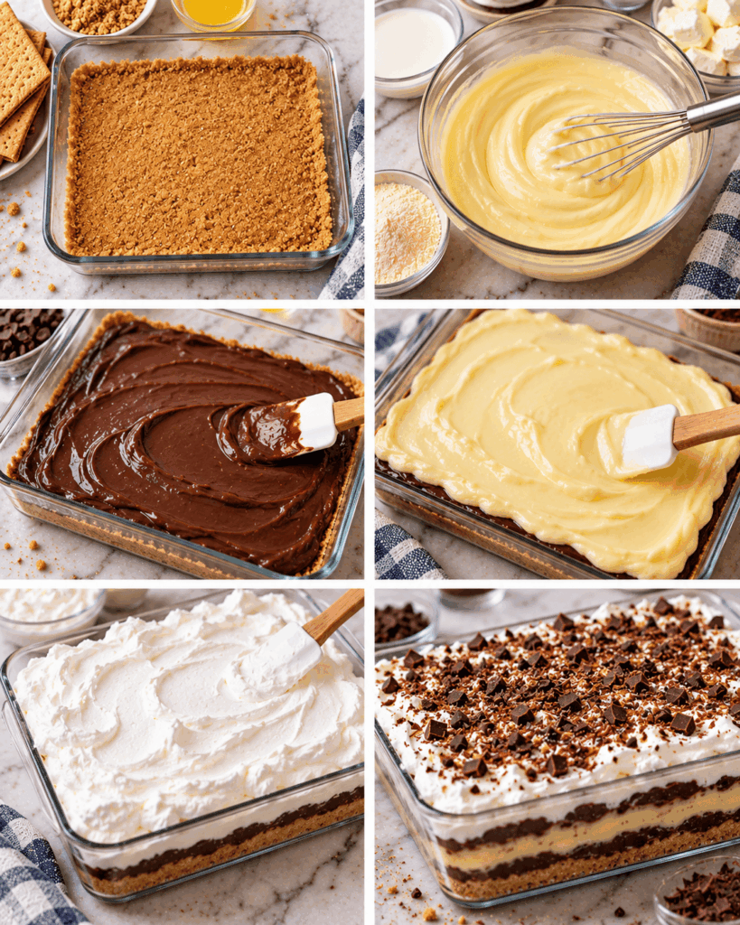 Vintage Six-Layer Pudding Dessert