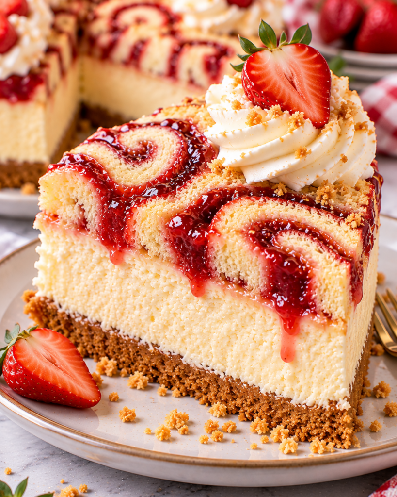 Jelly Roll Topped Cheesecake