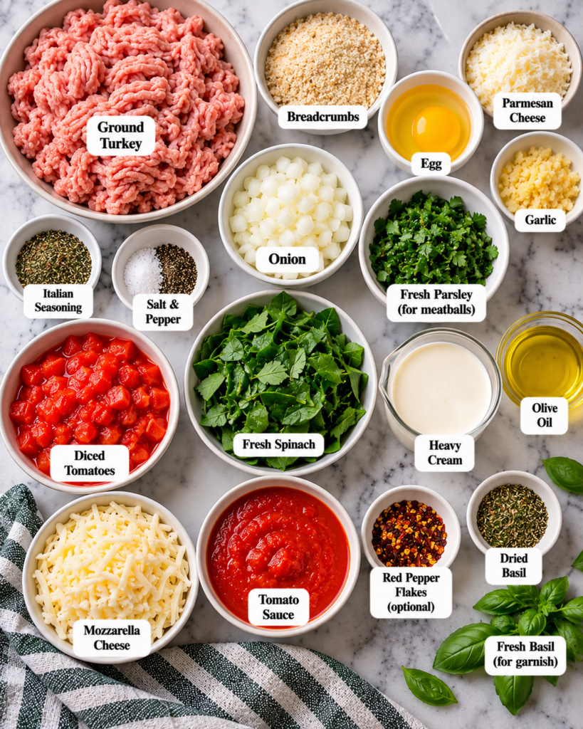 Cheesy Turkey Meatball Skillet