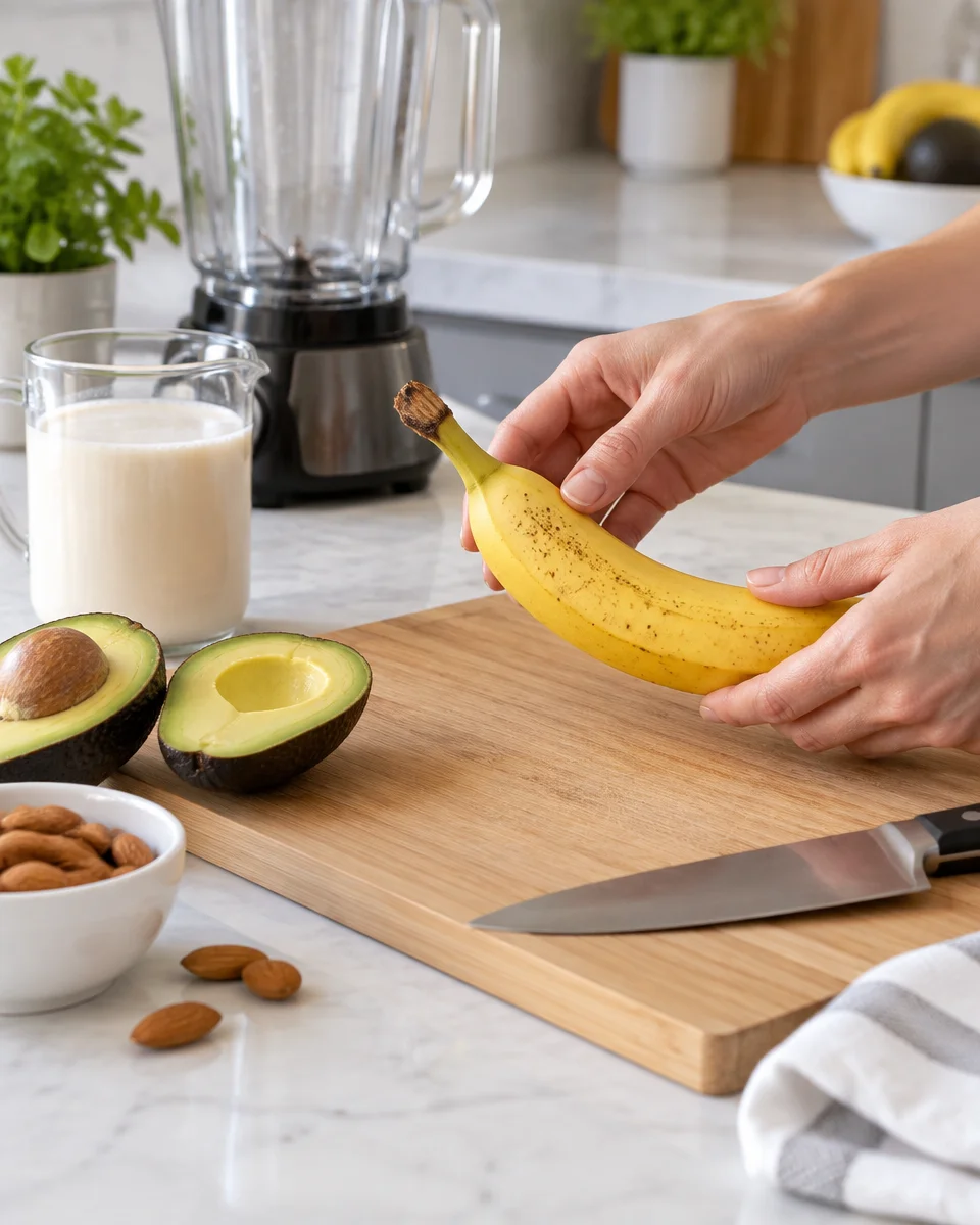 Avocado Banana Almond Milk Smoothie