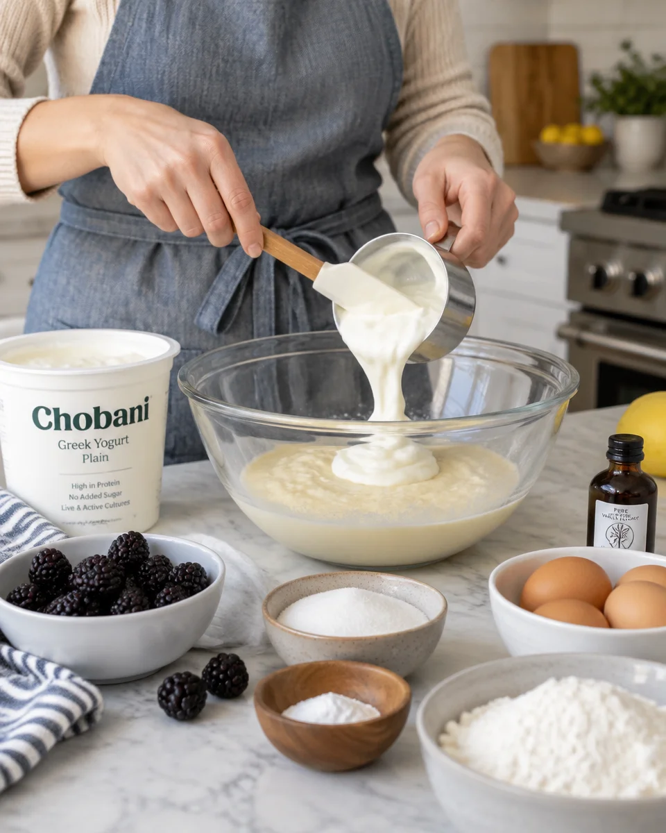 Blackberry Greek Yogurt Cake