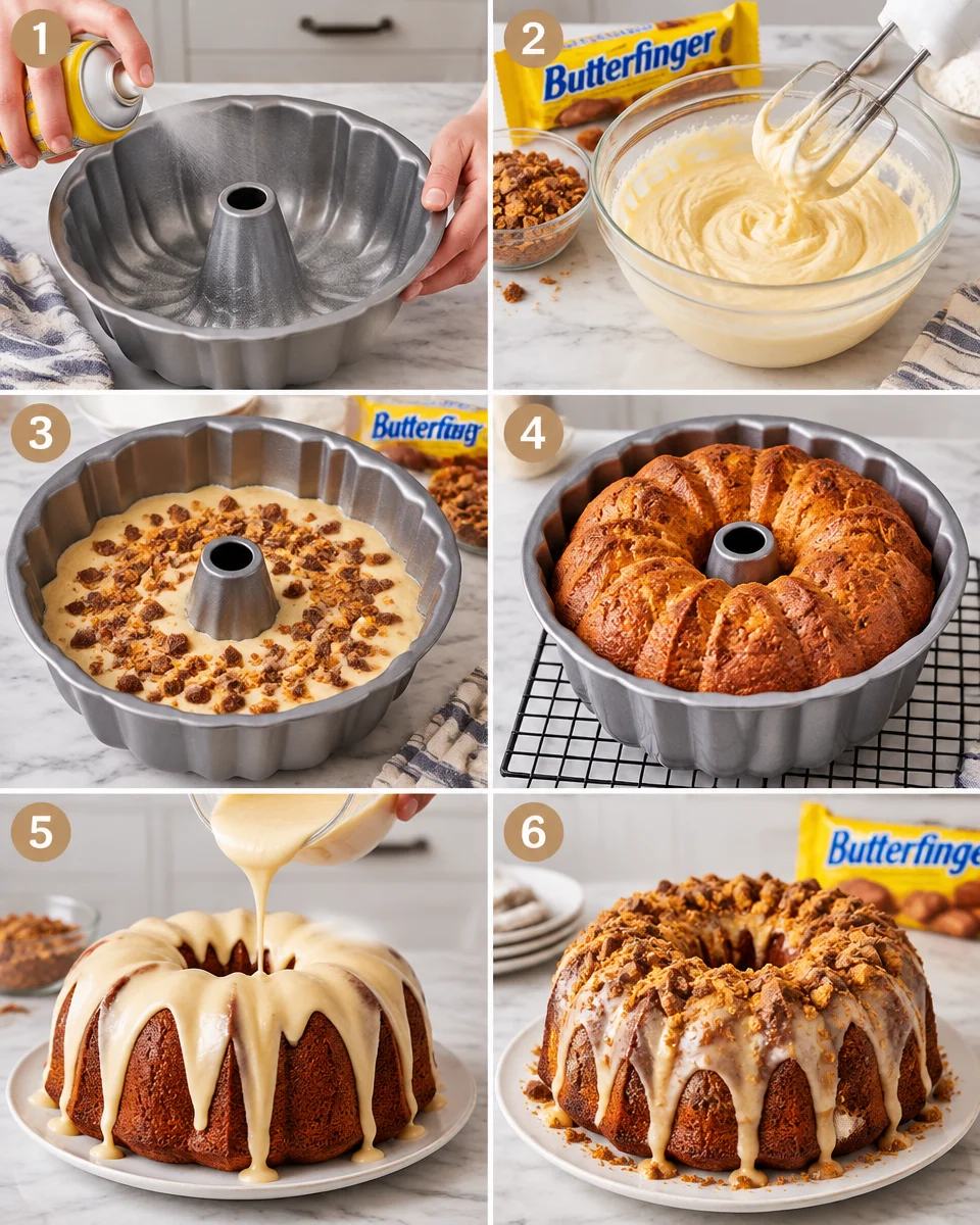 Easy Butterfinger Bundt Cake Recipe
