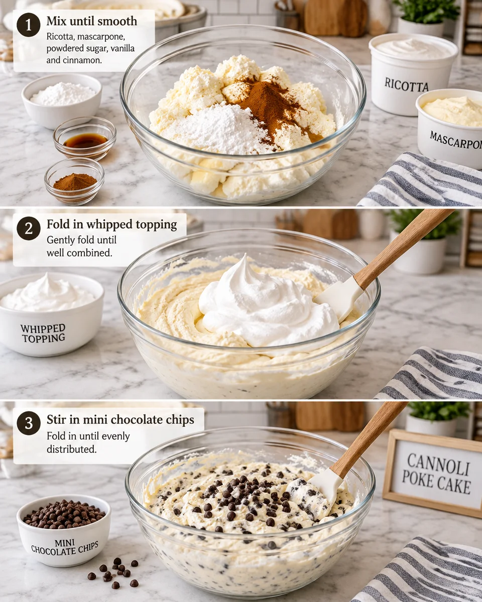 cannoli poke cake