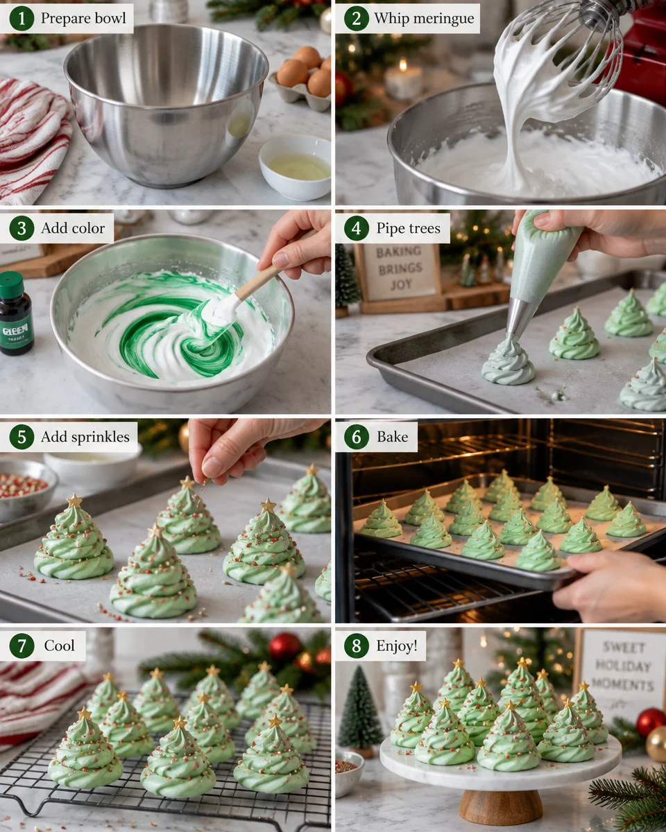 christmas tree meringues