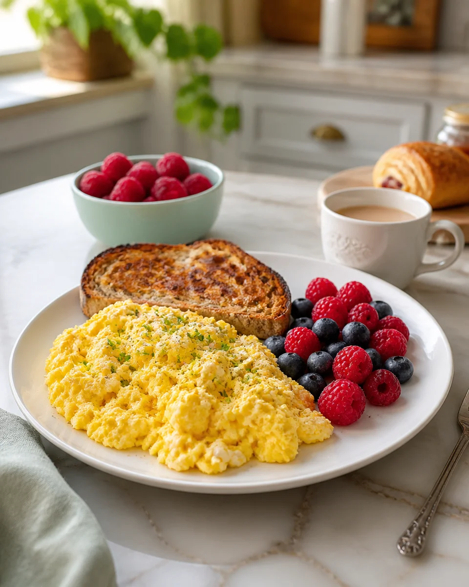 Cottage Cheese Scrambled Eggs (Creamy & Fluffy)