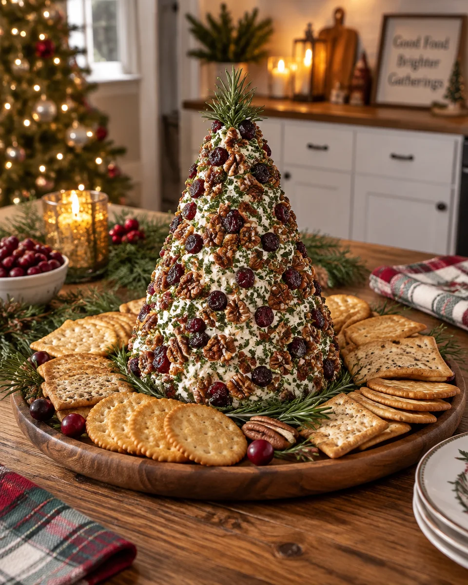 Cranberry Pecan Christmas Tree Appetizer