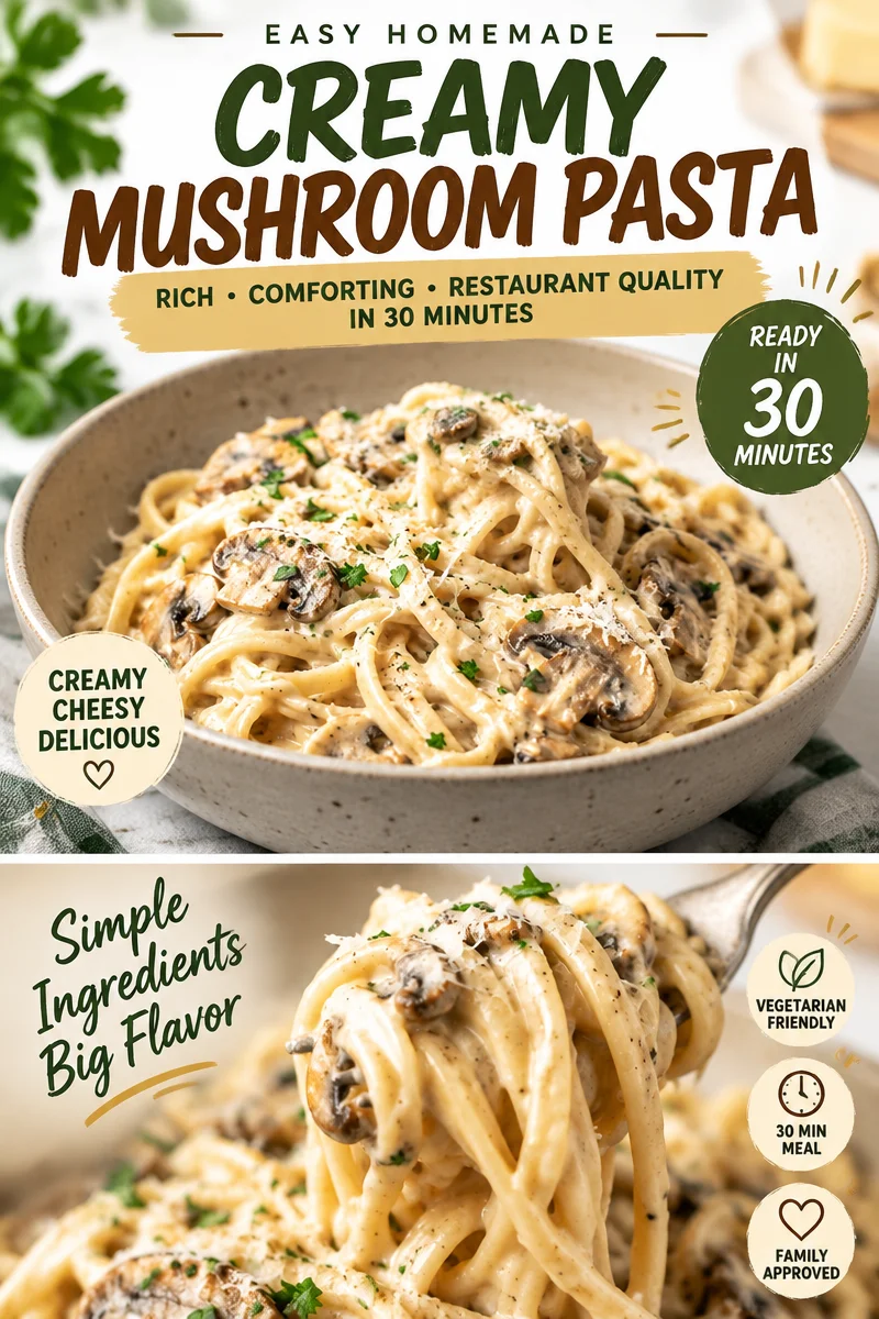 Creamy Mushroom Pasta Recipe