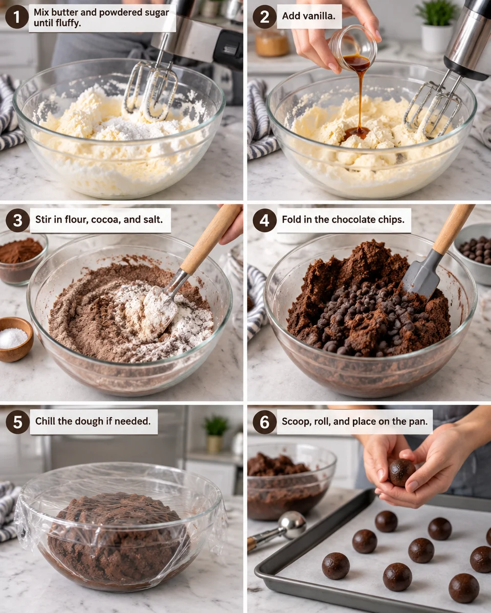 Double Chocolate Snowball Cookies Recipe