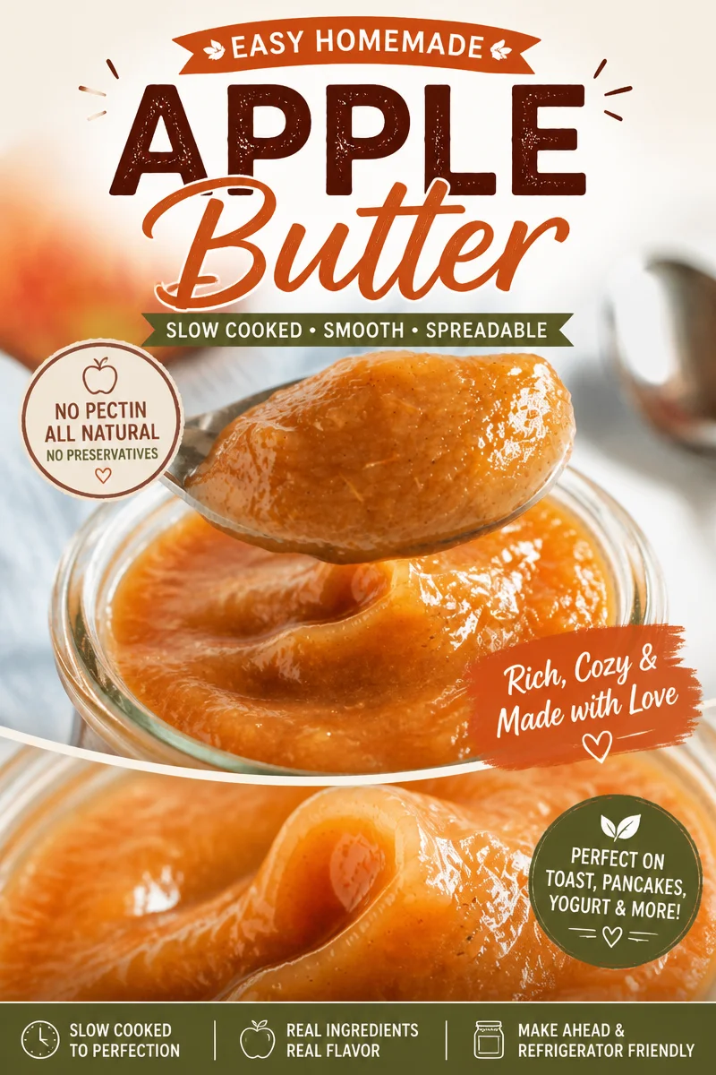 Easy Apple Butter Recipe (Slow Cooker, 3 Ingredients)