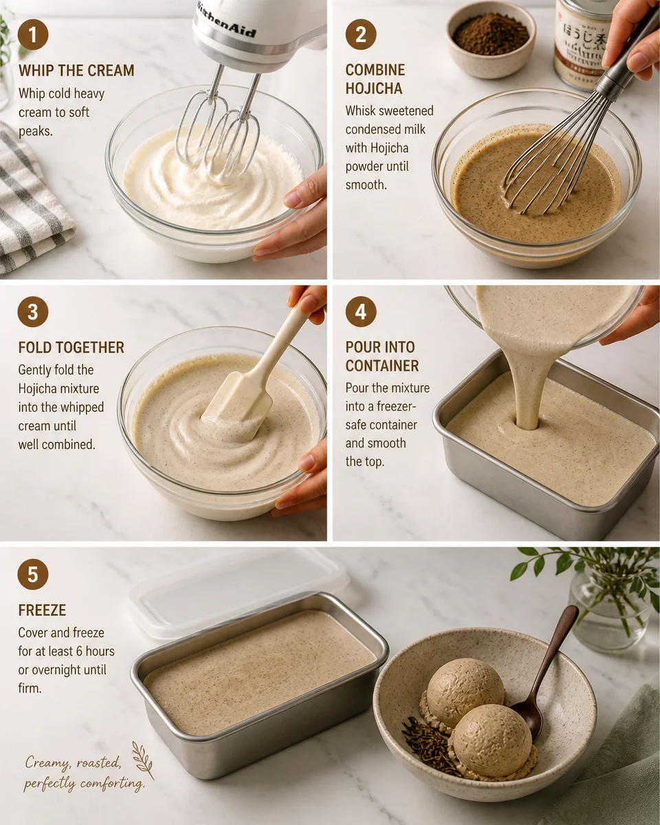 Hojicha Ice Cream (3 Ingredients, No Churn)