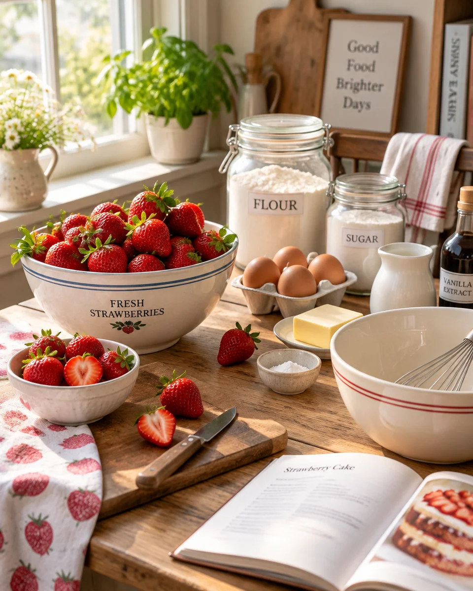 Easy Strawberry Cake Recipe with Fresh Strawberry Glaze